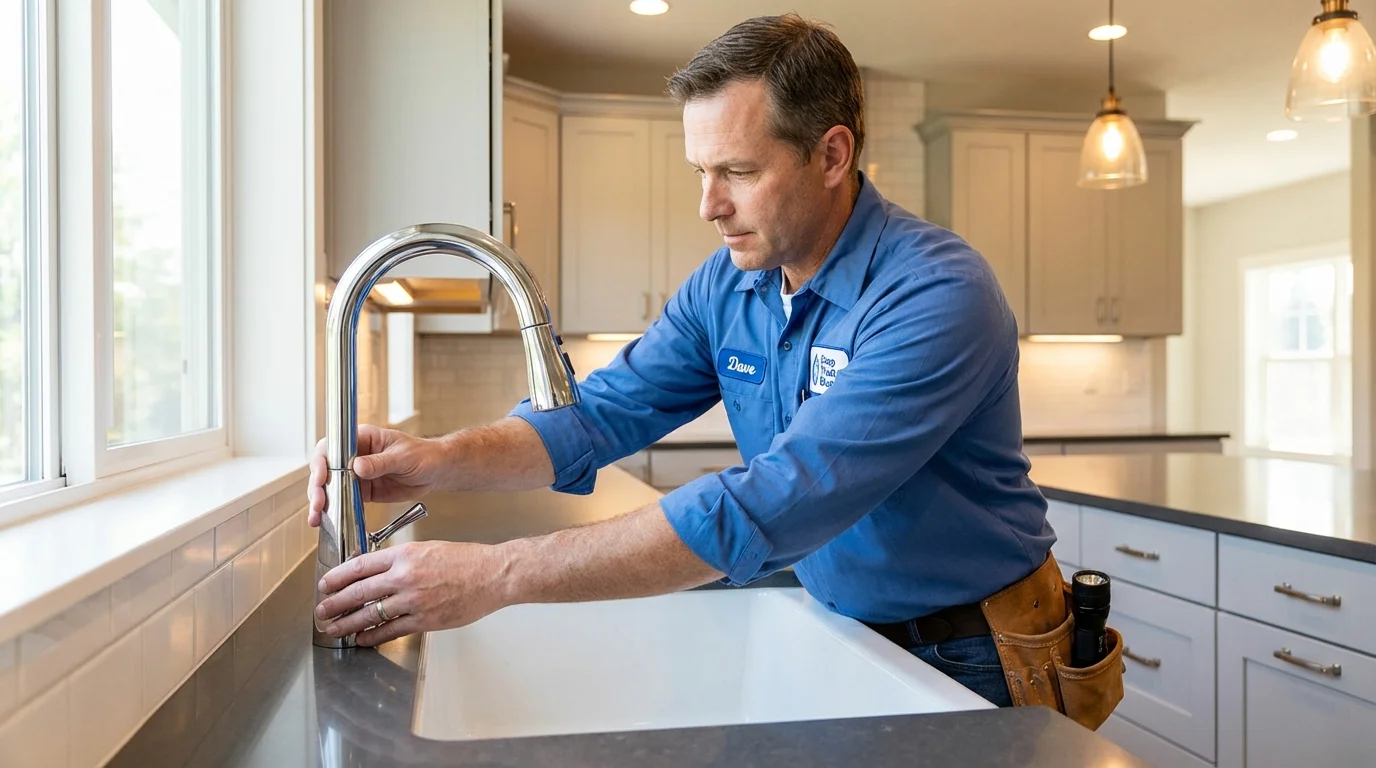 Kitchen faucet installation by Johns Plumbing LLC in Wakarusa